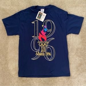 Vintage90's RARE Hanes Atlanta Olympics 1996 Sports Print T-Shirt Made In Usa
